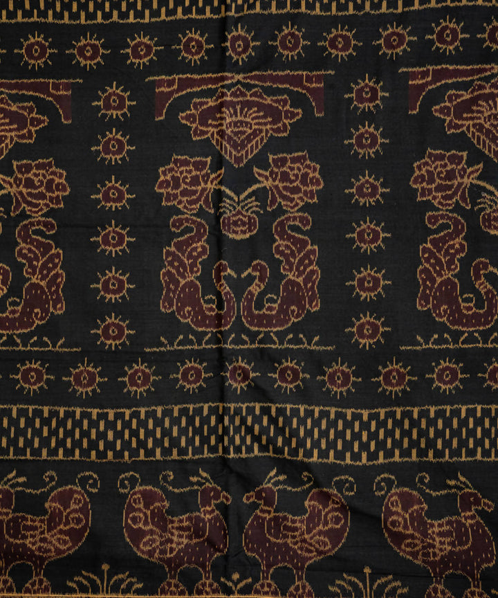 Black bulgarian rose handloom cotton sambalpuri saree