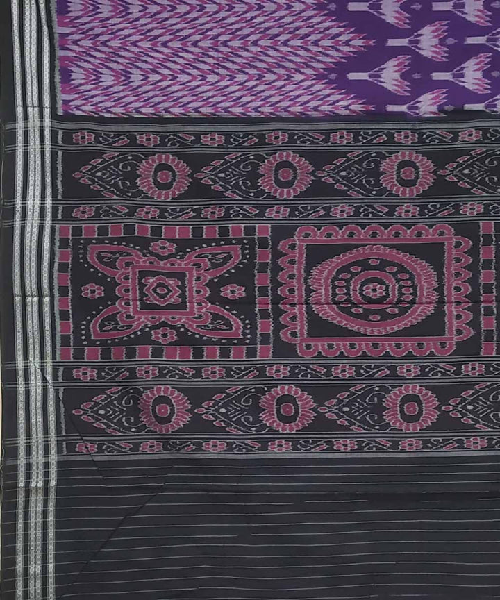 Eggplant purple handwoven cotton ikat nuapatna saree