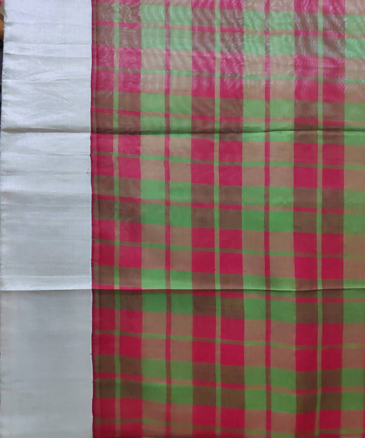 handwoven multicolor checks venkatagiri cotton silk saree