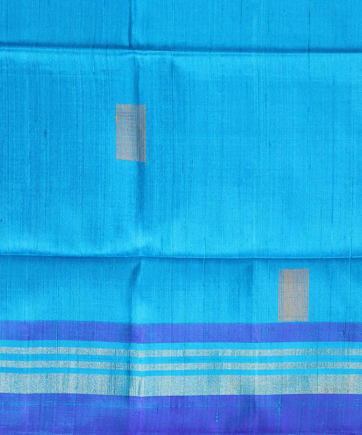 double shaded blue karnataka handloom raw silk saree