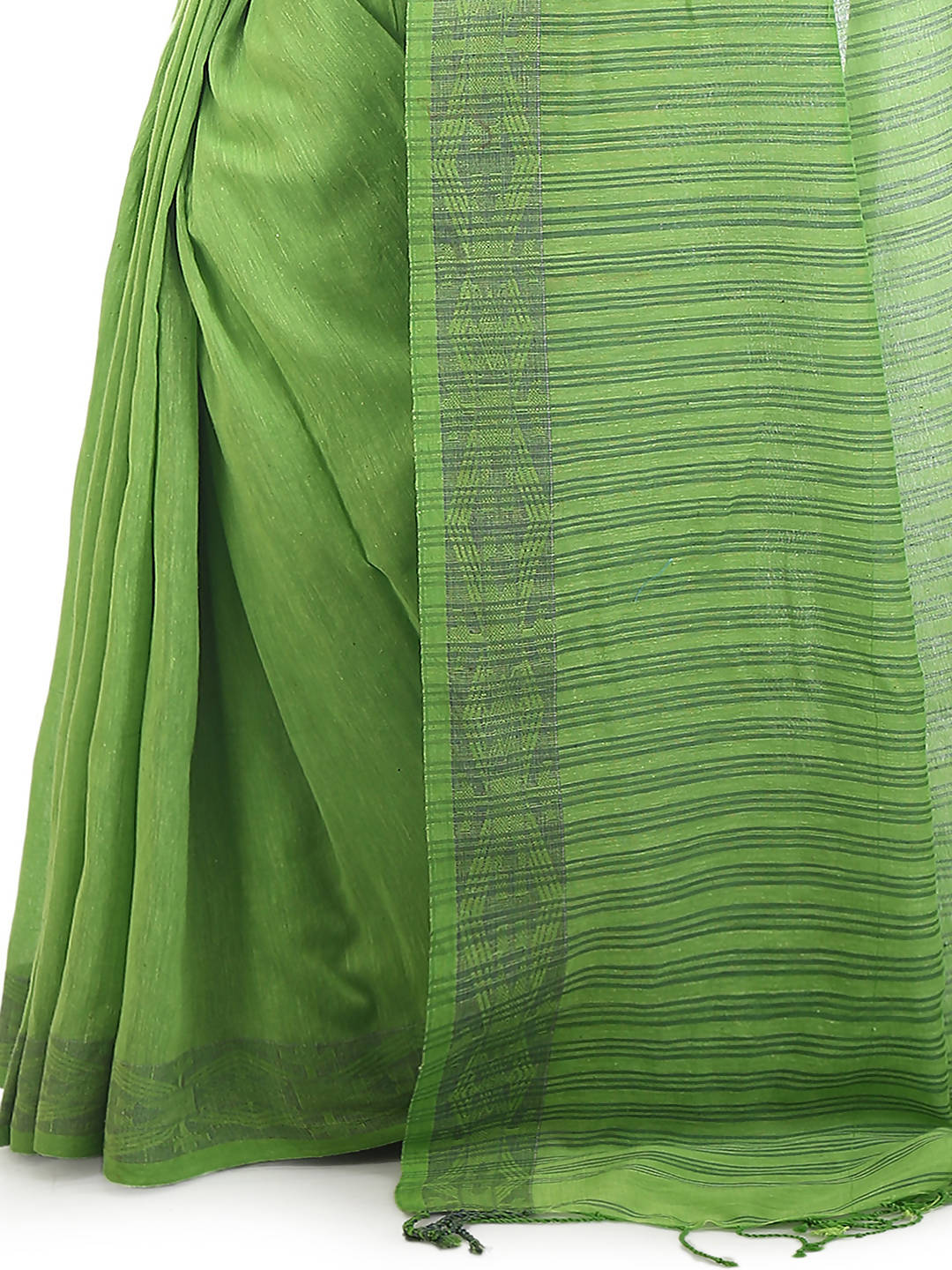 Green bengal handloom handspun saree