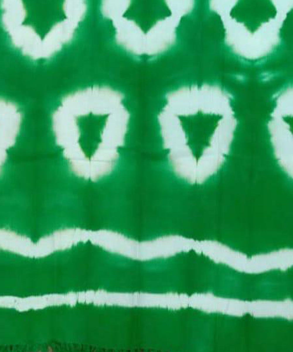 Green handwoven tie dye cotton waffle weave towel