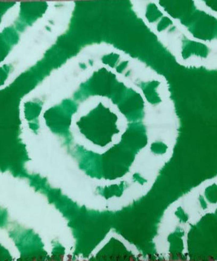 Green hand woven tie dye cotton waffle weave towel