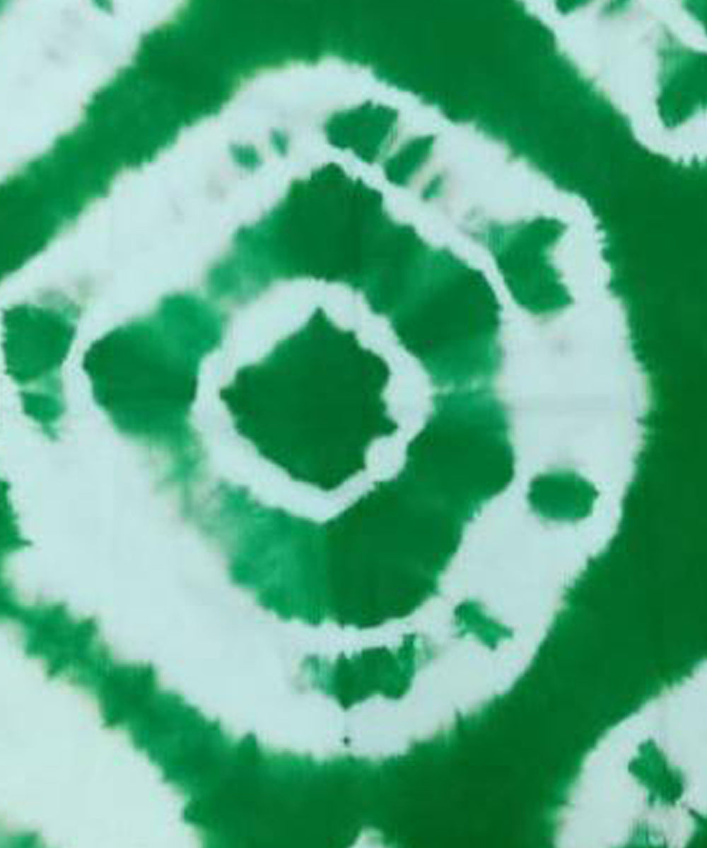 Green hand woven tie dye cotton waffle weave towel