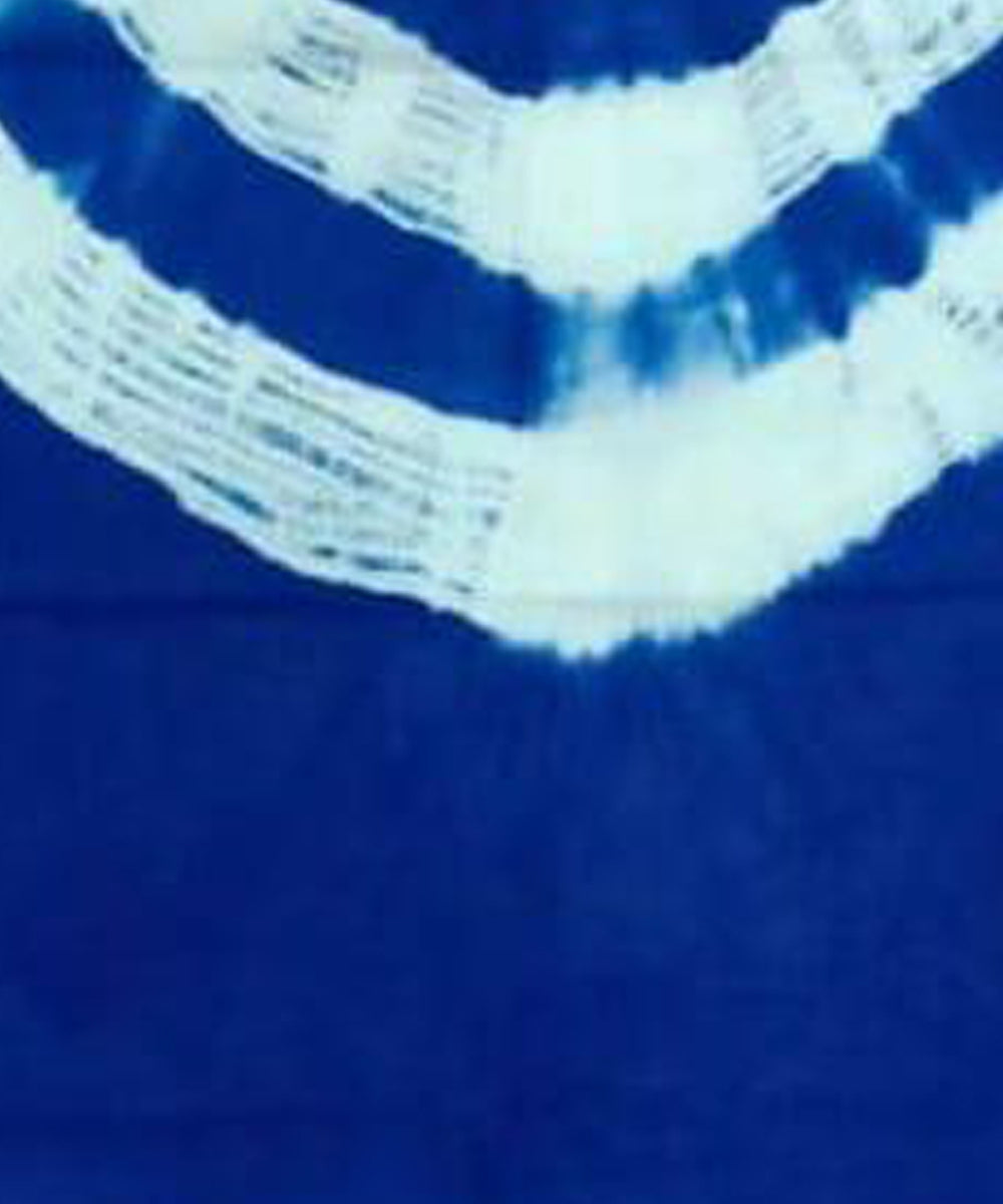 Cobalt blue hand woven tie dye cotton waffle weave towel