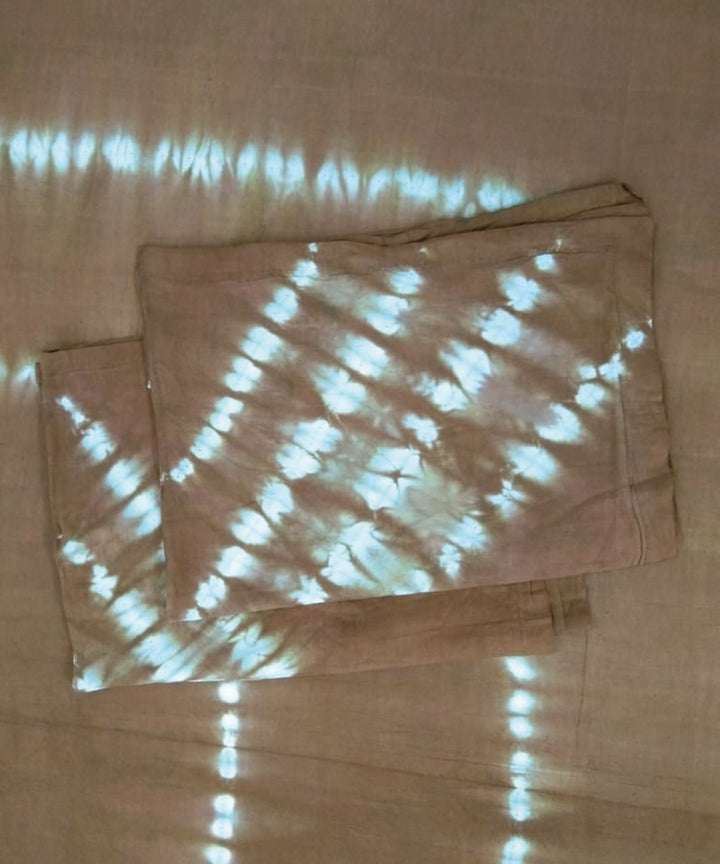 Ochre yellow white handcrafted tie dye cotton double bedsheet