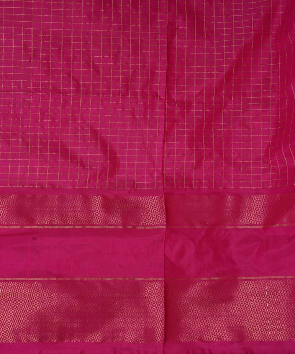 Yellow and pink handwoven silk ikkat pochampally saree