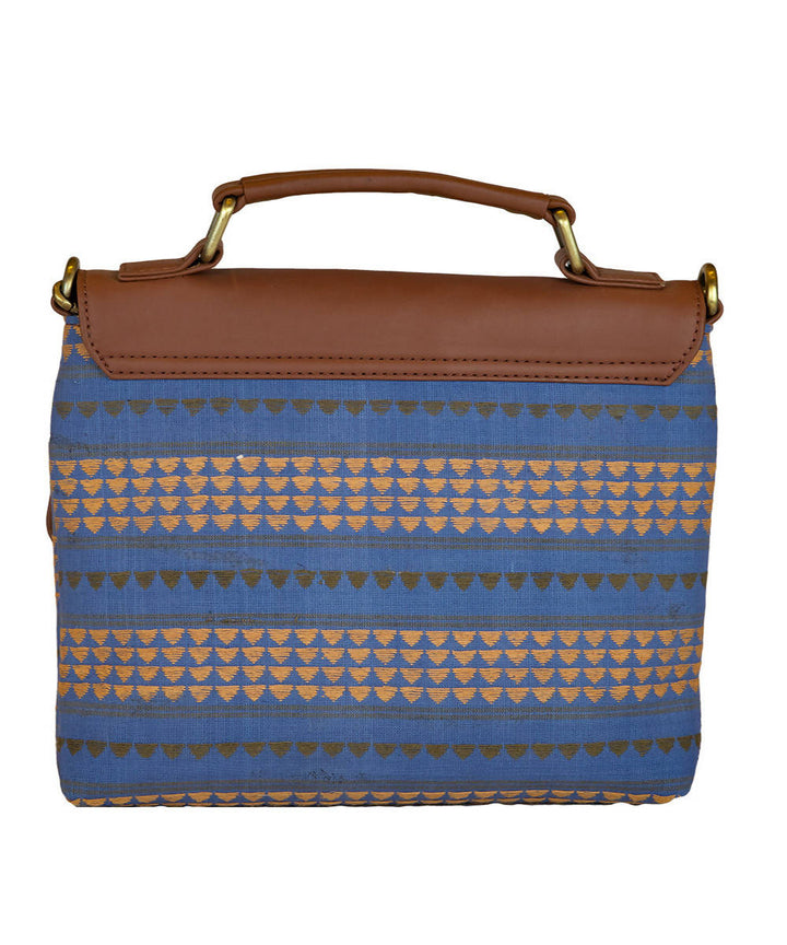 Blue brown Handwoven Cotton Sling Bag