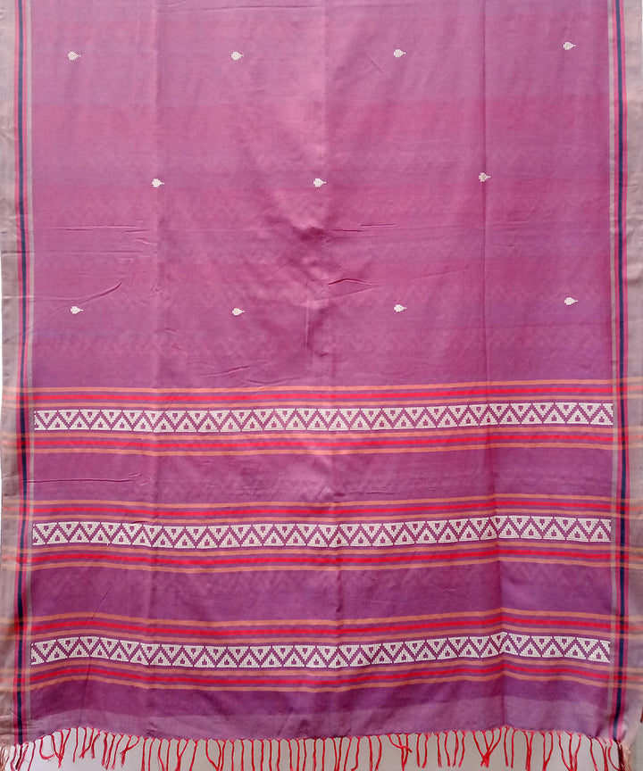 Mauve handwoven extra weft cotton saree