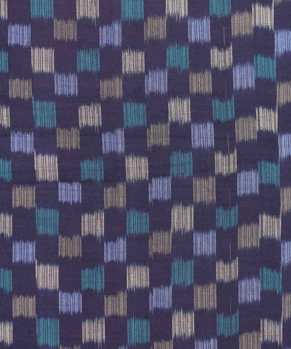 handwoven multicolour checkered ikat fabric