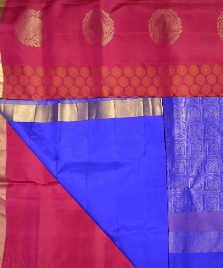 Fuchsia Violet Handloom Soft Silk Saree