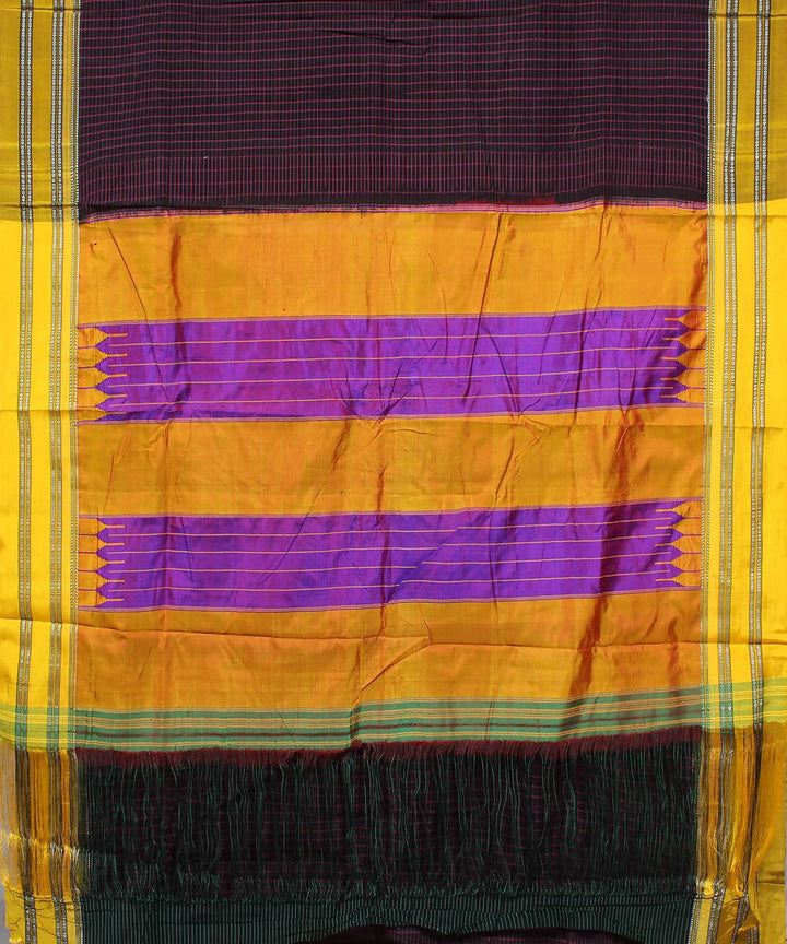 black pink checks handwoven gomi teni border ilkal saree