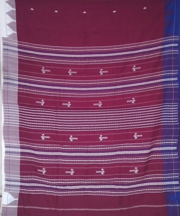 Antique ruby handwoven kotpad cotton saree