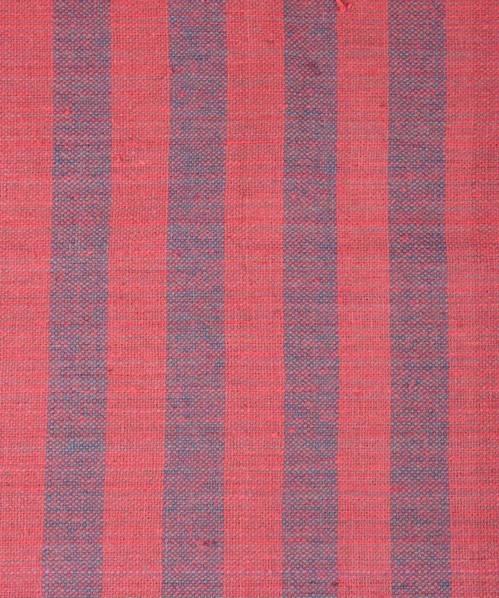 Red black handwoven cotton striped upholstery fabric