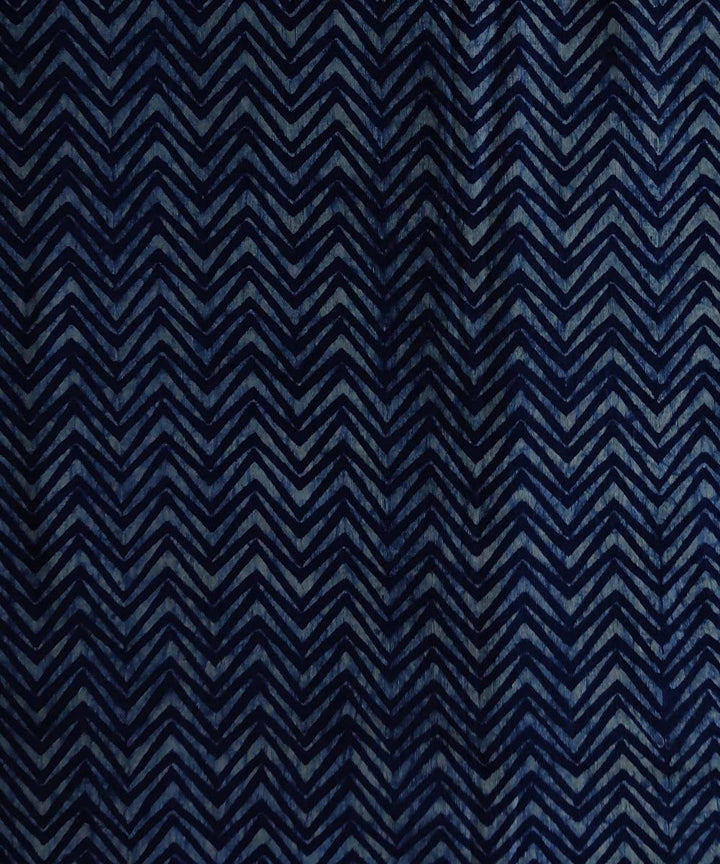 Natural dye dabu block print organic handspun cotton navy fabric