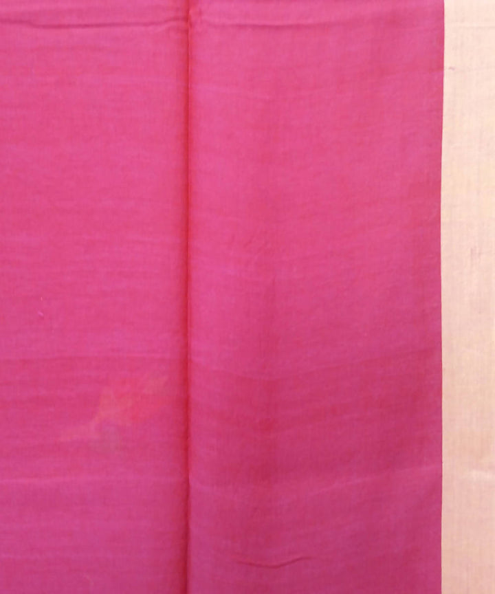 Pink Handloom Mulmul Cotton Jamdani Bengal Saree