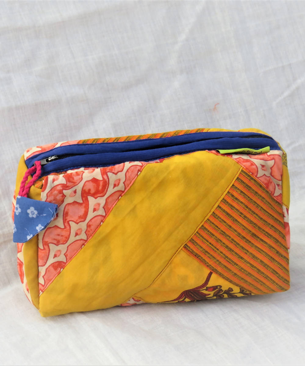 Yellow handmade cotton katran pouch