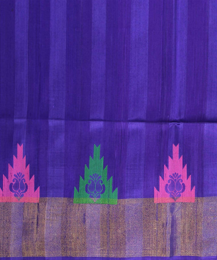 double shaded lavender blue karnataka handwoven silk saree