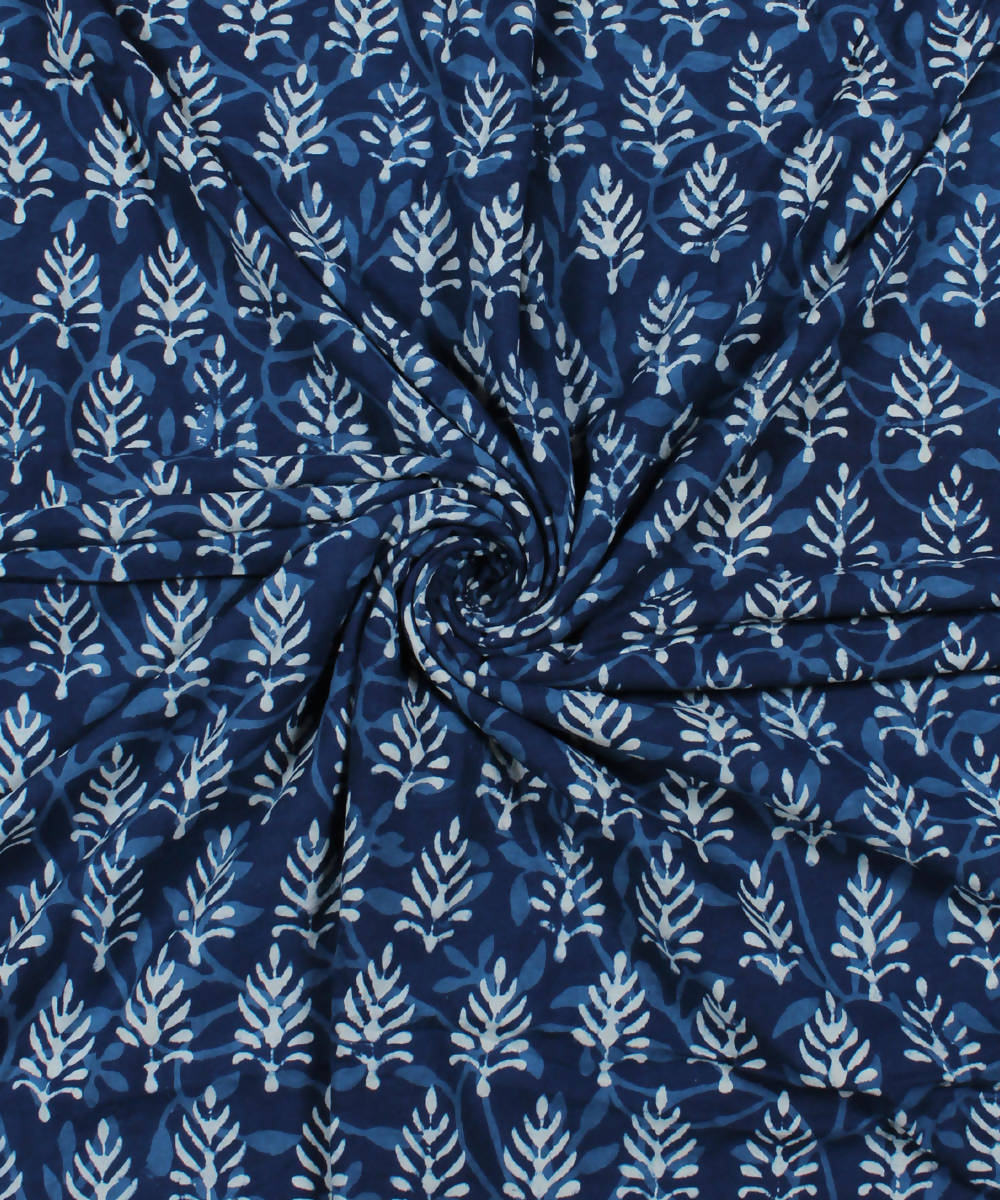 Dabu Handblock Indigo Printed Cotton Fabric