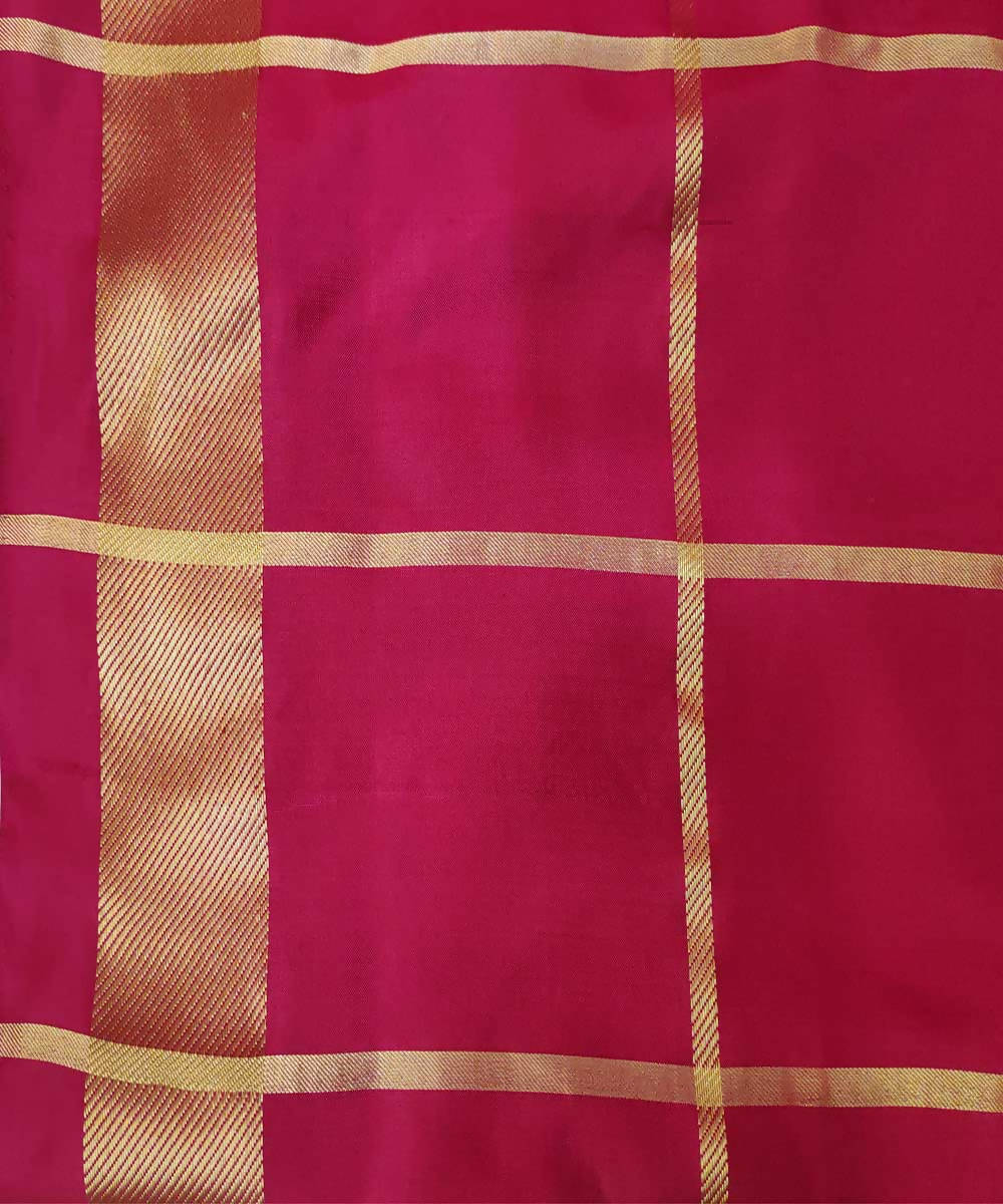 Red with green handwoven ikkat silk pochampally saree