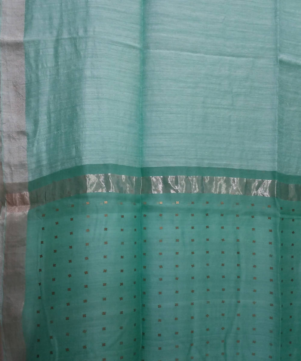 Bengal Jade Green Handloom Sequin Matka Silk Saree