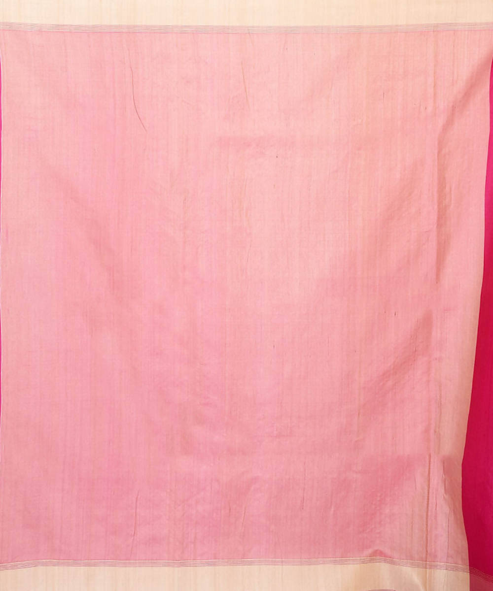 Pink Bengal handloom handspun tussar saree