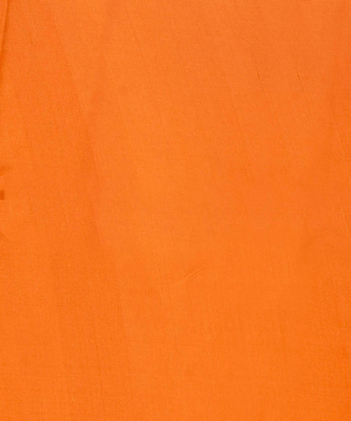 Fire orange hand painted handwoven mulberry silk saree