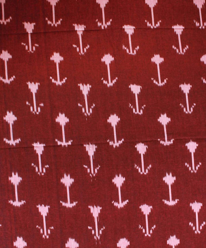 Maroon Handloom Ikat Double Cotton Bedsheet