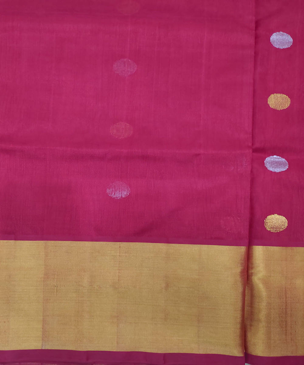 Red handwoven cotton silk venkatagiri saree