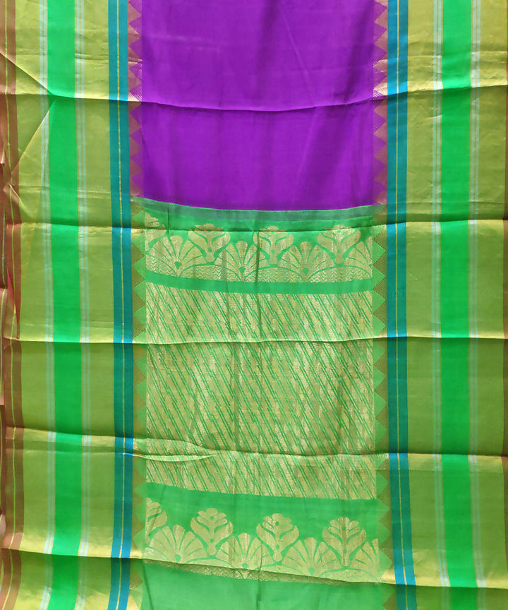 Purple handwoven venkatagiri cotton silk saree