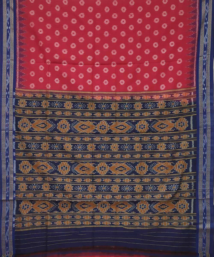 Maroon handloom cotton ikat nuapatna saree