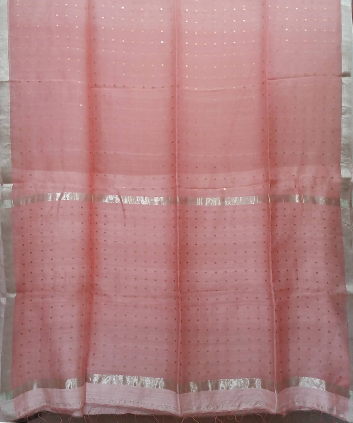 Bengal Pink Handloom Sequin Silk Saree