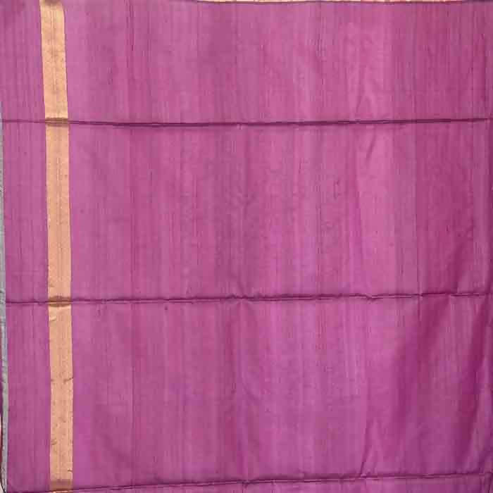 Purple handloom tussar silk saree