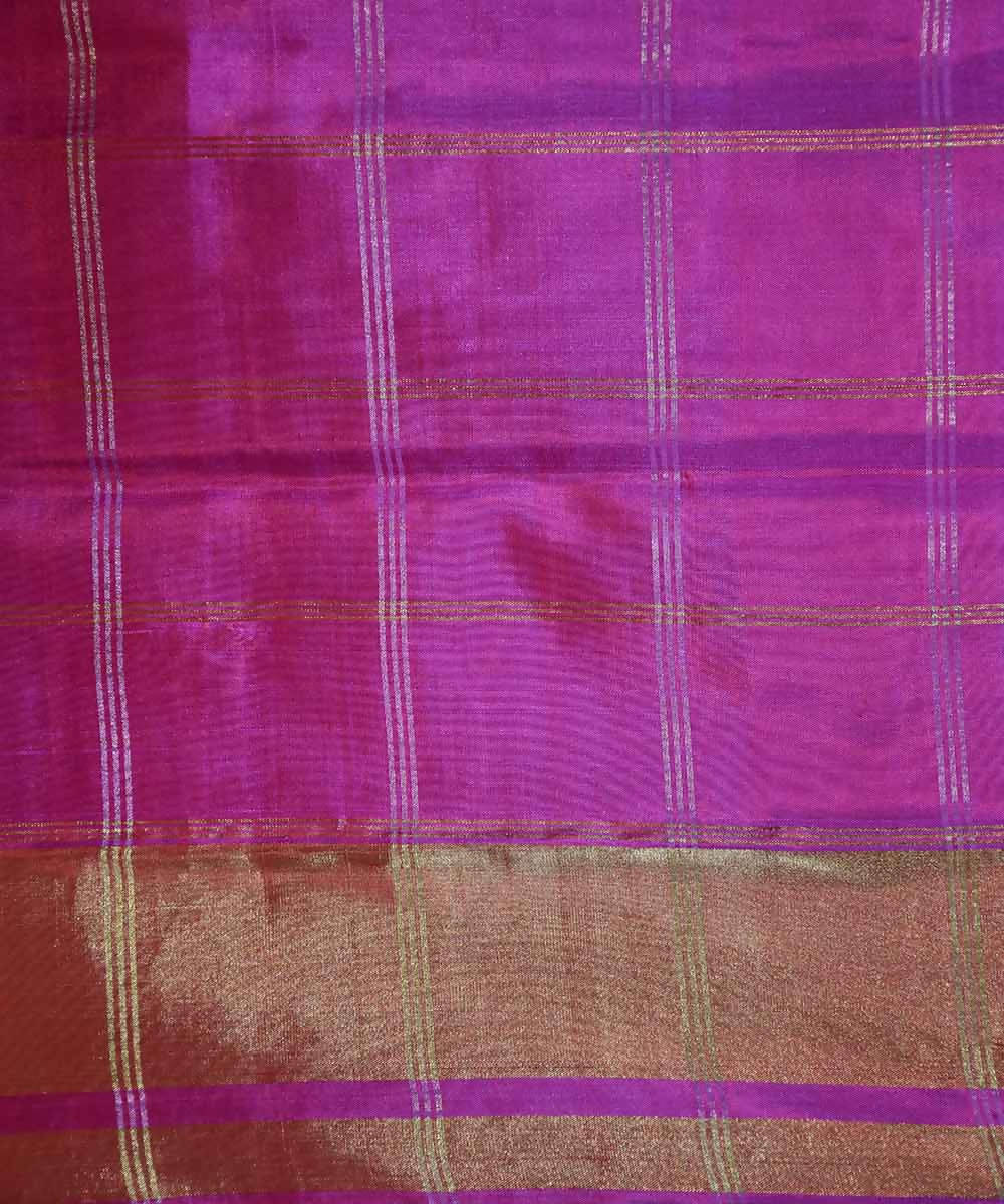 Purple pink handloom patola silk saree