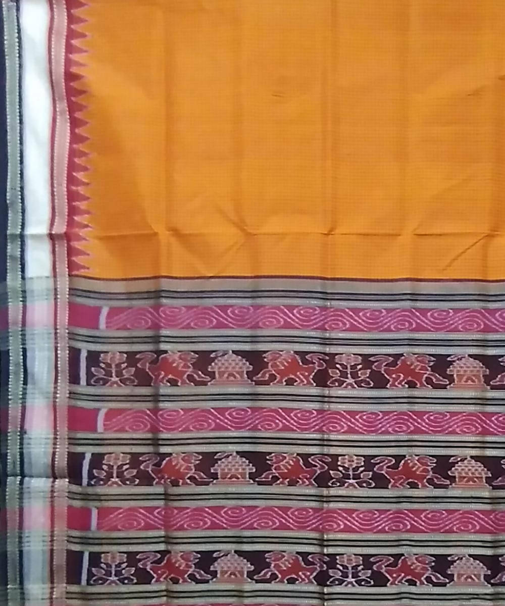 Yellow multicolor silk handloom sambalpuri saree