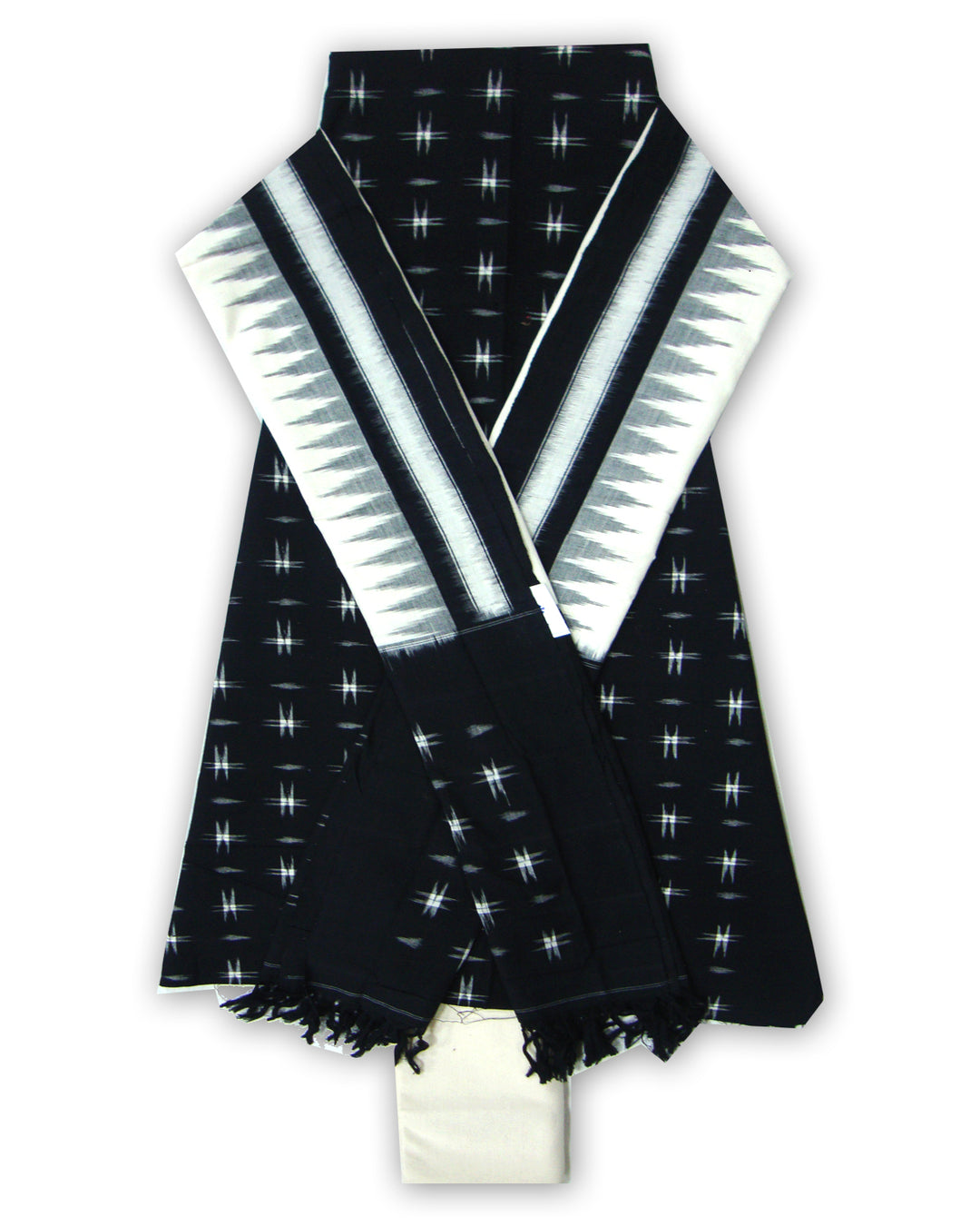 Ikat Cotton Punjabi Suits Black shade