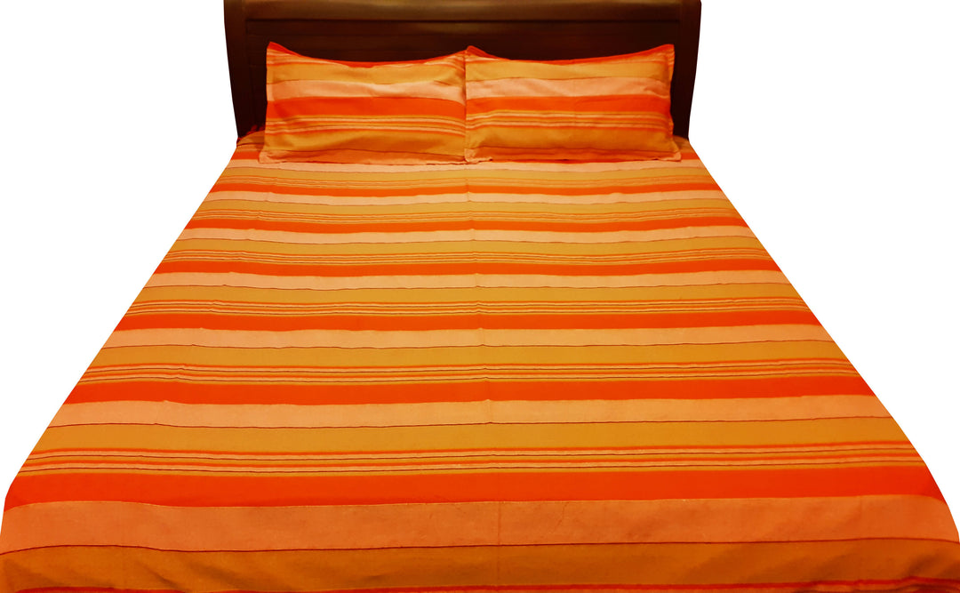 Handspun handloom cotton double bedcover with pillow covers