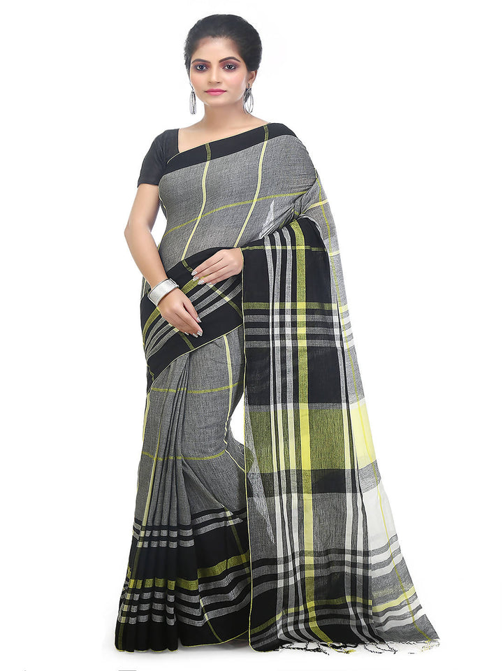 Black handloom handspun saree