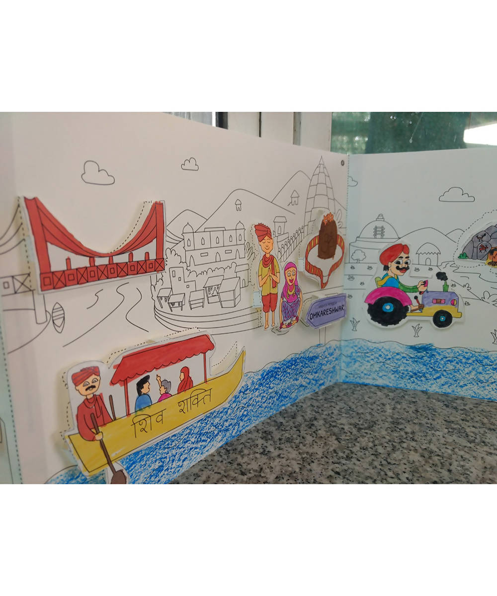 Coloring Dam Rajina Colouring Kit Learning Activity about Rivers Of India (Narmada ...
