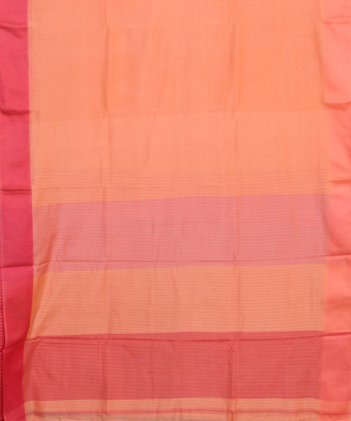 Light Orange Maheshwari Handwoven Sico Saree