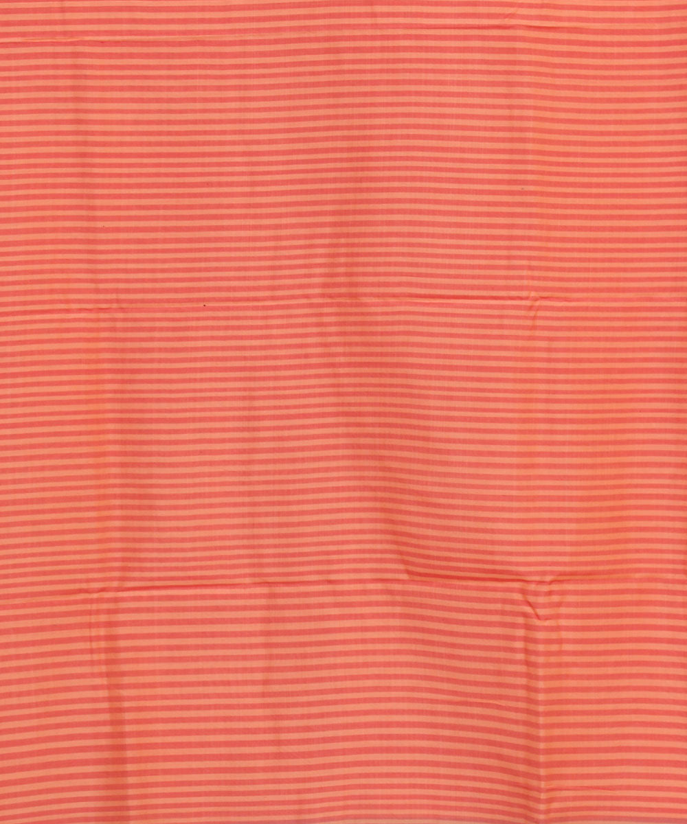 Light Orange Maheshwari Handwoven Sico Saree