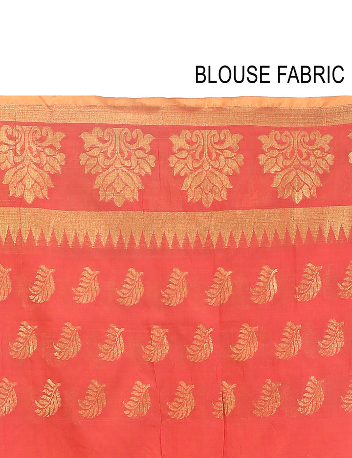 Yellow handloom art silk and cotton bengal saree