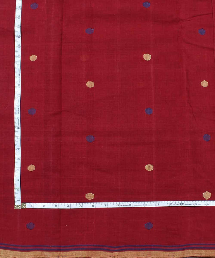 Red maroon cotton natural dye handloom fabric