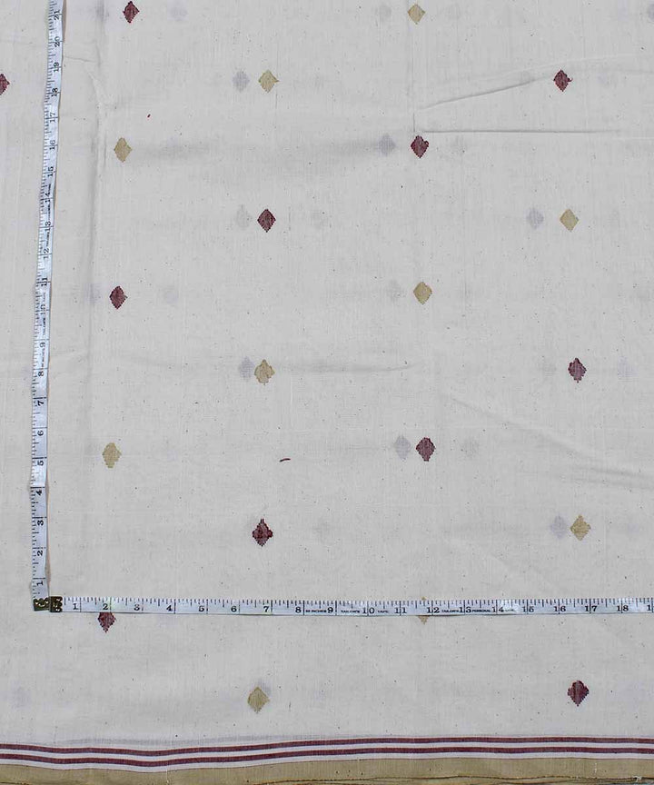 0.54m Off white diamond motif handloom fabric