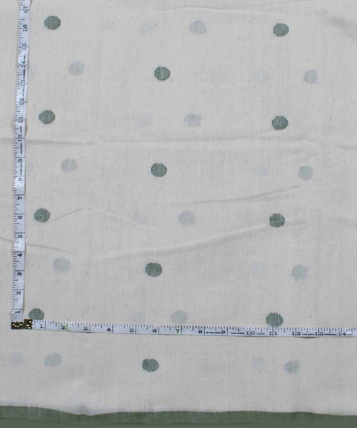 Off white round motif handloom fabric
