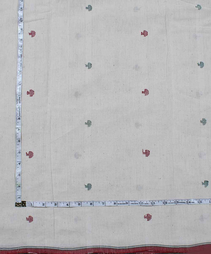 abstract motif handloom off white fabric