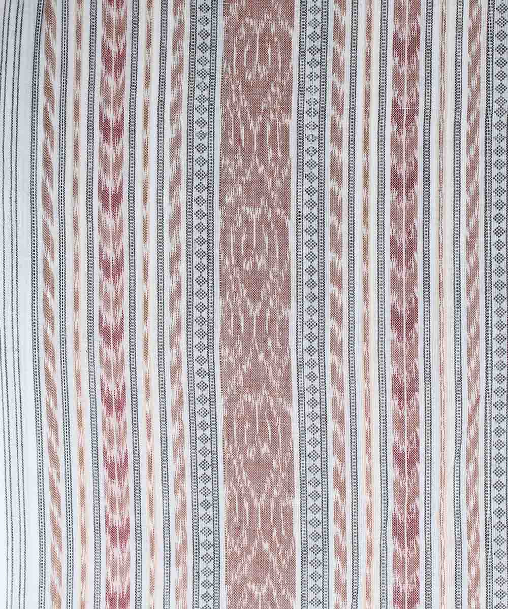 1m Sambalpuri Ikat Brown Stripe Handwoven fabric