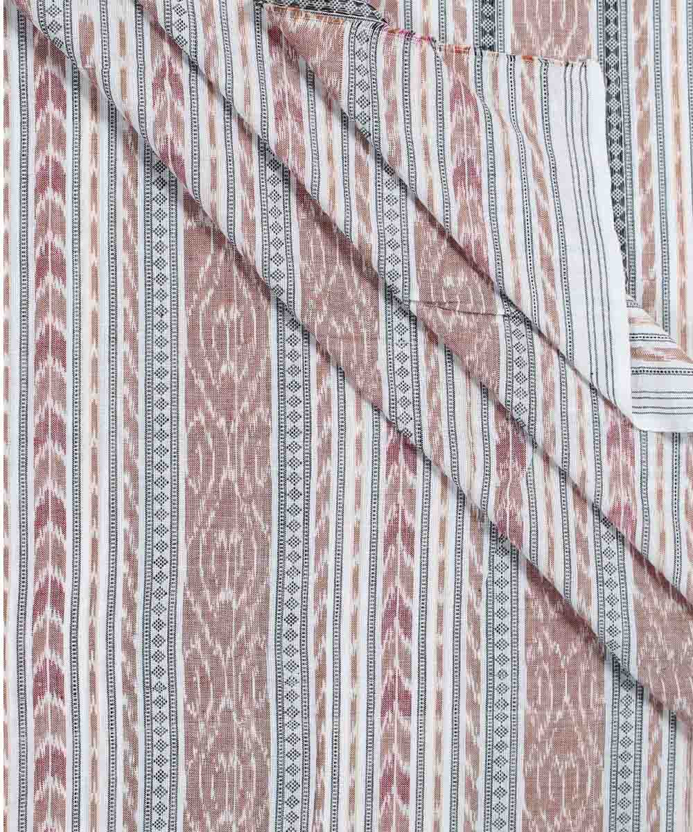 1m Sambalpuri Ikat Brown Stripe Handwoven fabric