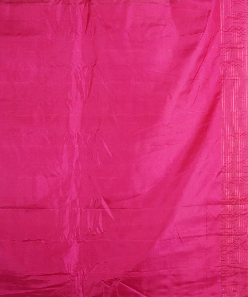 Grey pink handwoven gadwal silk saree
