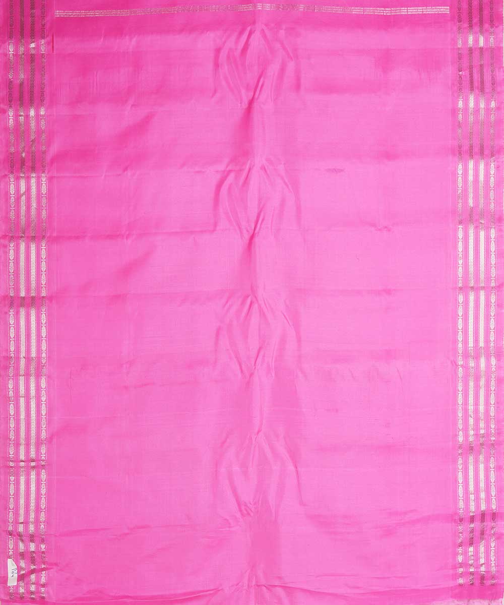 Red pink handwoven gadwal silk saree